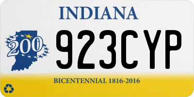 IN license plate 923CYP