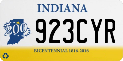 IN license plate 923CYR