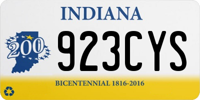 IN license plate 923CYS