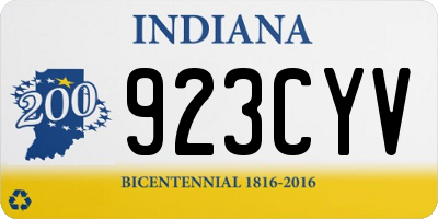 IN license plate 923CYV