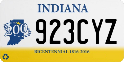 IN license plate 923CYZ