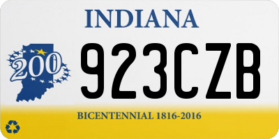 IN license plate 923CZB