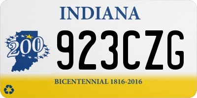IN license plate 923CZG