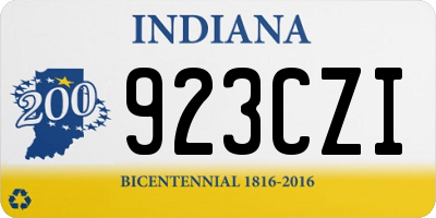IN license plate 923CZI