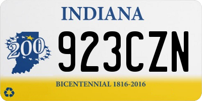 IN license plate 923CZN