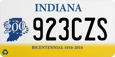 IN license plate 923CZS