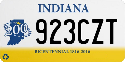 IN license plate 923CZT