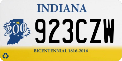 IN license plate 923CZW