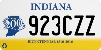 IN license plate 923CZZ
