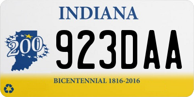 IN license plate 923DAA