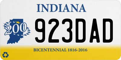 IN license plate 923DAD