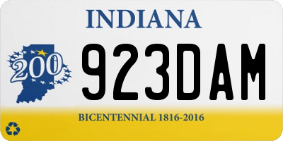 IN license plate 923DAM