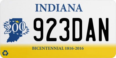 IN license plate 923DAN