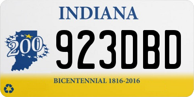IN license plate 923DBD