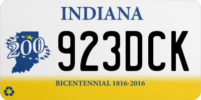 IN license plate 923DCK