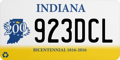 IN license plate 923DCL