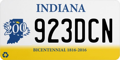 IN license plate 923DCN
