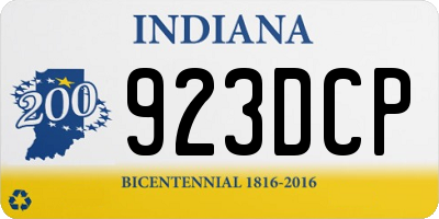 IN license plate 923DCP