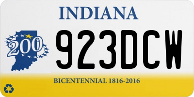 IN license plate 923DCW
