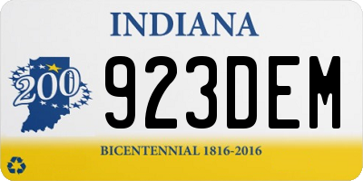 IN license plate 923DEM