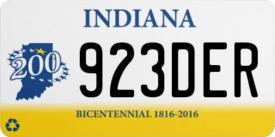 IN license plate 923DER