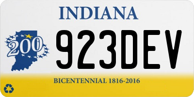 IN license plate 923DEV