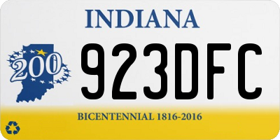 IN license plate 923DFC