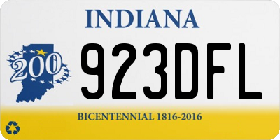 IN license plate 923DFL