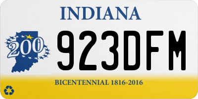 IN license plate 923DFM