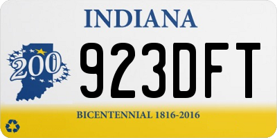 IN license plate 923DFT