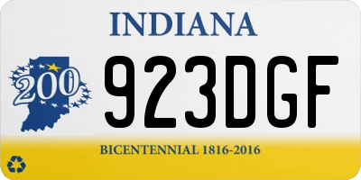 IN license plate 923DGF