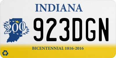 IN license plate 923DGN
