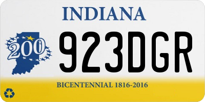 IN license plate 923DGR