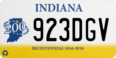 IN license plate 923DGV