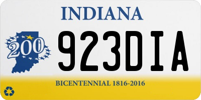 IN license plate 923DIA