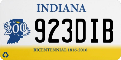 IN license plate 923DIB