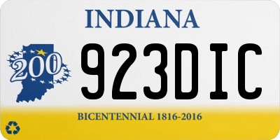 IN license plate 923DIC
