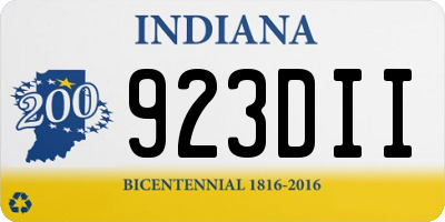 IN license plate 923DII