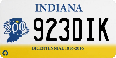 IN license plate 923DIK