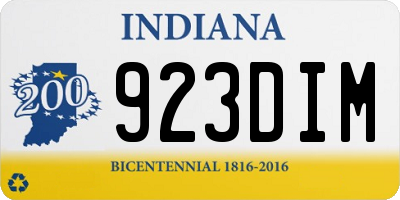 IN license plate 923DIM