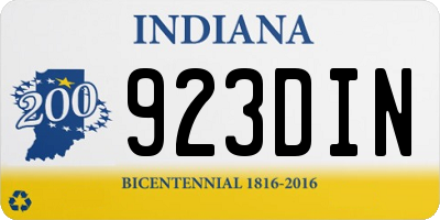 IN license plate 923DIN