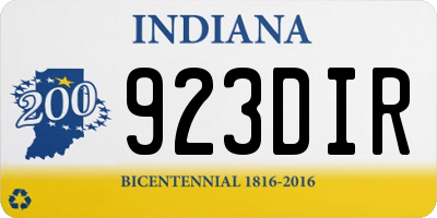 IN license plate 923DIR