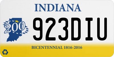 IN license plate 923DIU