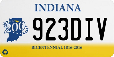 IN license plate 923DIV