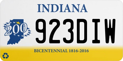 IN license plate 923DIW