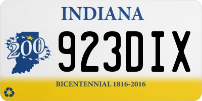 IN license plate 923DIX