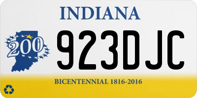 IN license plate 923DJC