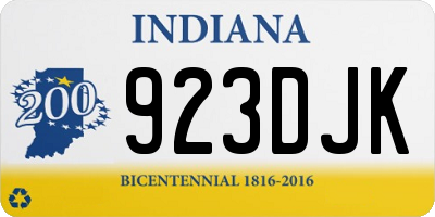 IN license plate 923DJK
