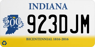 IN license plate 923DJM