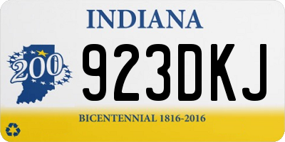 IN license plate 923DKJ